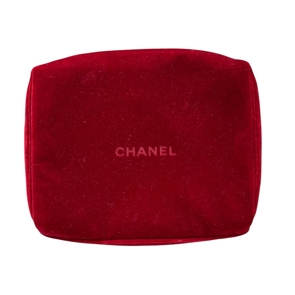 CHANEL Rich Red Velvet makeup pouch